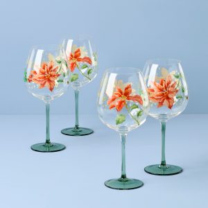 Butterfly Meadow Holiday Balloon Glasses. Set of 4