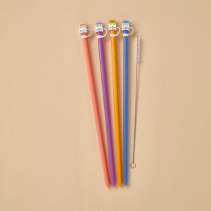 Lenox Spice Village House Caps & Straws. Set of 4