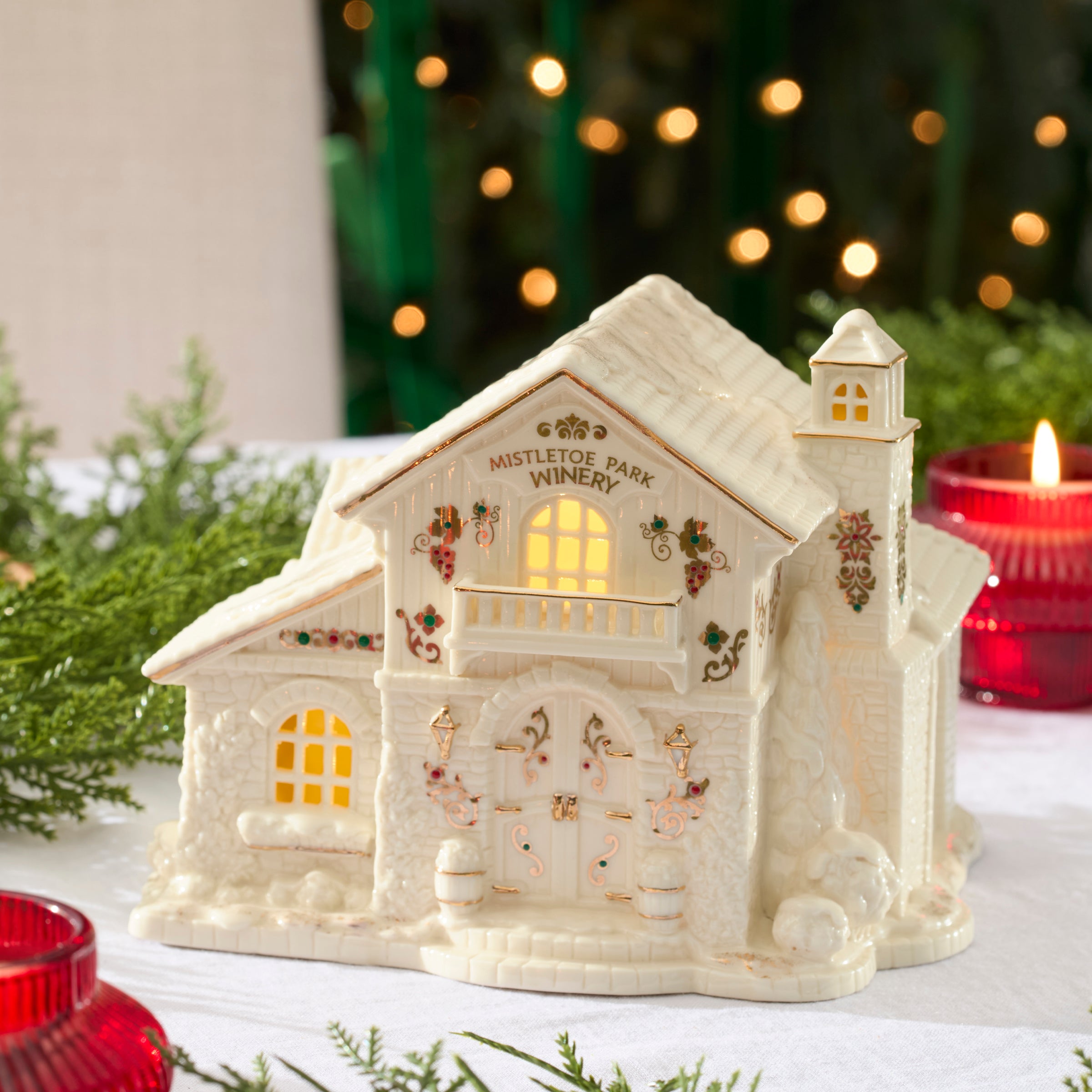 Mistletoe Park Lit Winery Figurine - Image 6