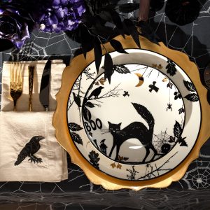 Alternative view of Haunted Halloween Dinner Plates. Set of 4