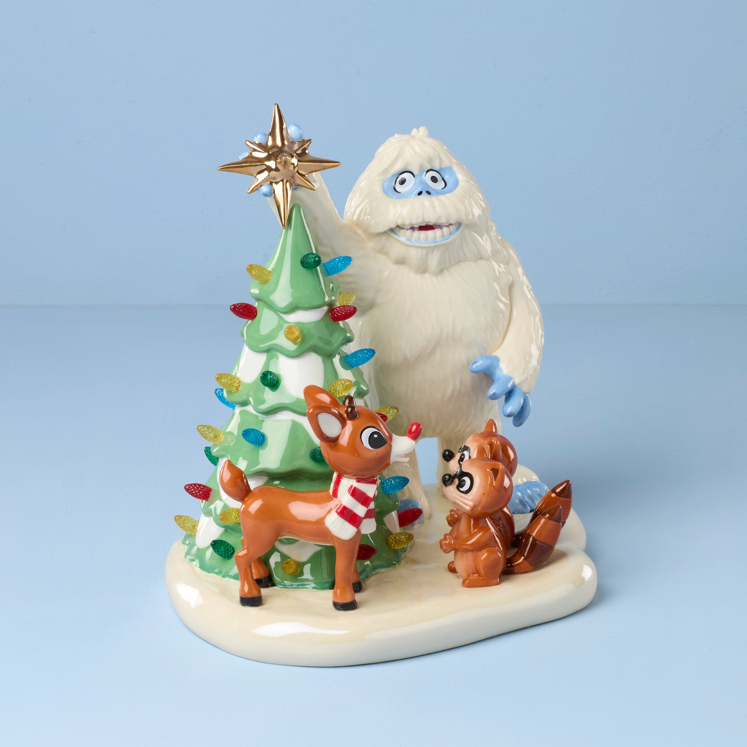 Rudolph and Bumble Lit Figurine