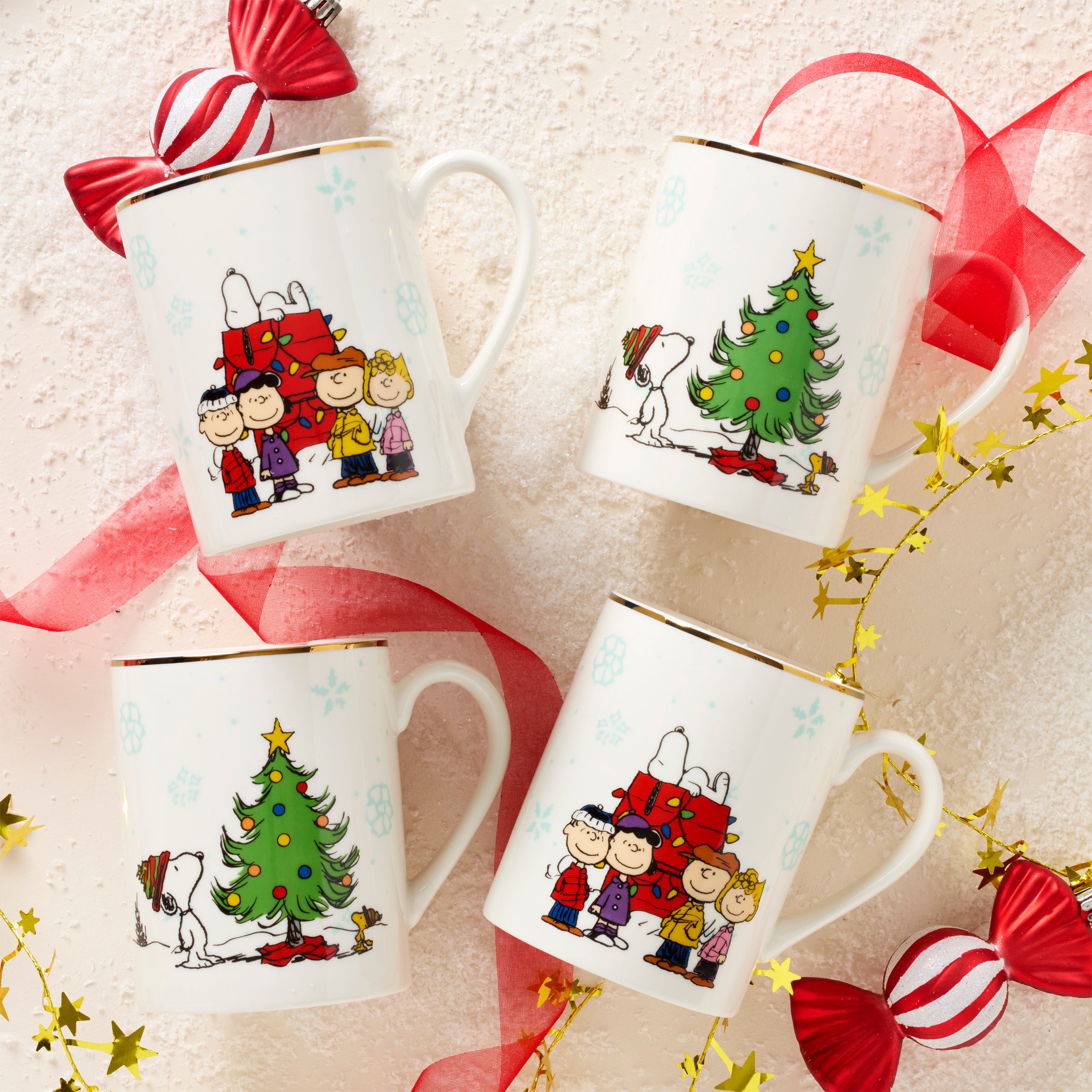 Peanuts Gang Mugs. Set of 4. Assorted - Image 2