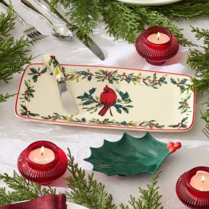 Alternative view of Winter Greetings Tray Set with Spreader 3 Piece Set