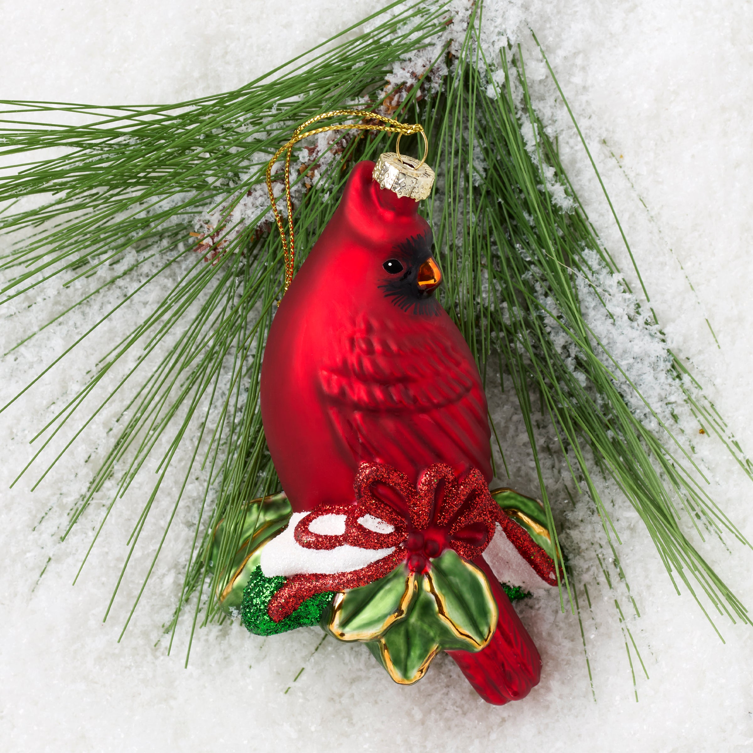 Blown Glass Cardinal Ornament - Image 3