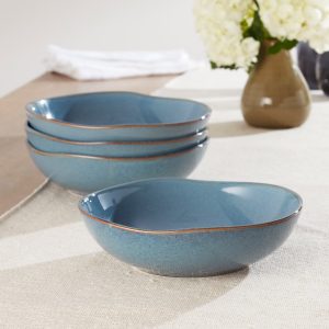 Alternative view of Organic Shades Slate Blue Pasta Bowls. Set of 4
