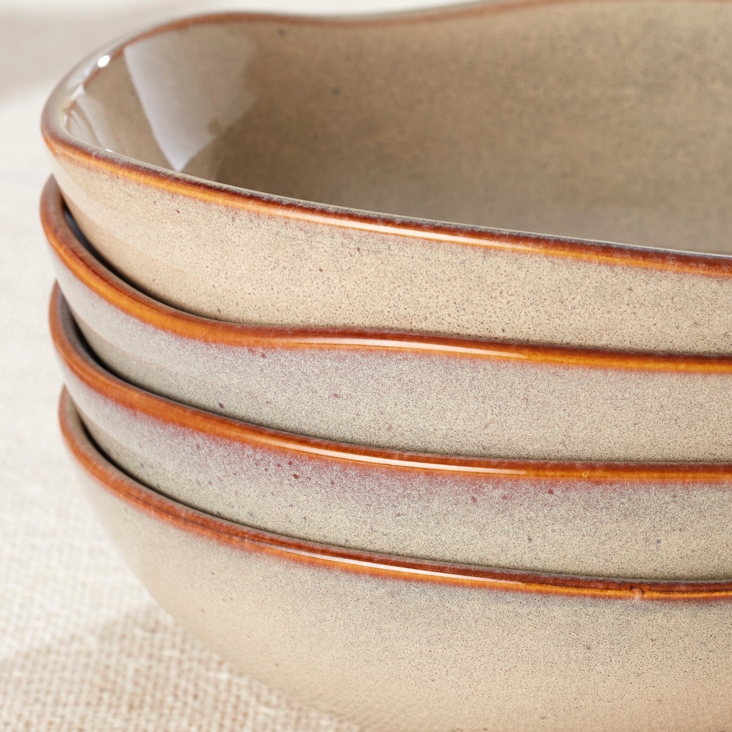 Organic Shades Oatmeal Pasta Bowls. Set of 4 - Image 3