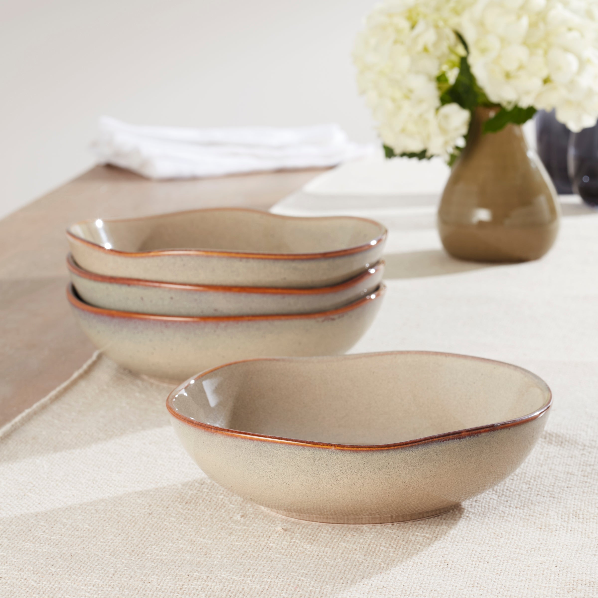 Organic Shades Oatmeal Pasta Bowls. Set of 4 - Image 4