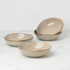 Organic Shades Oatmeal Pasta Bowls. Set of 4