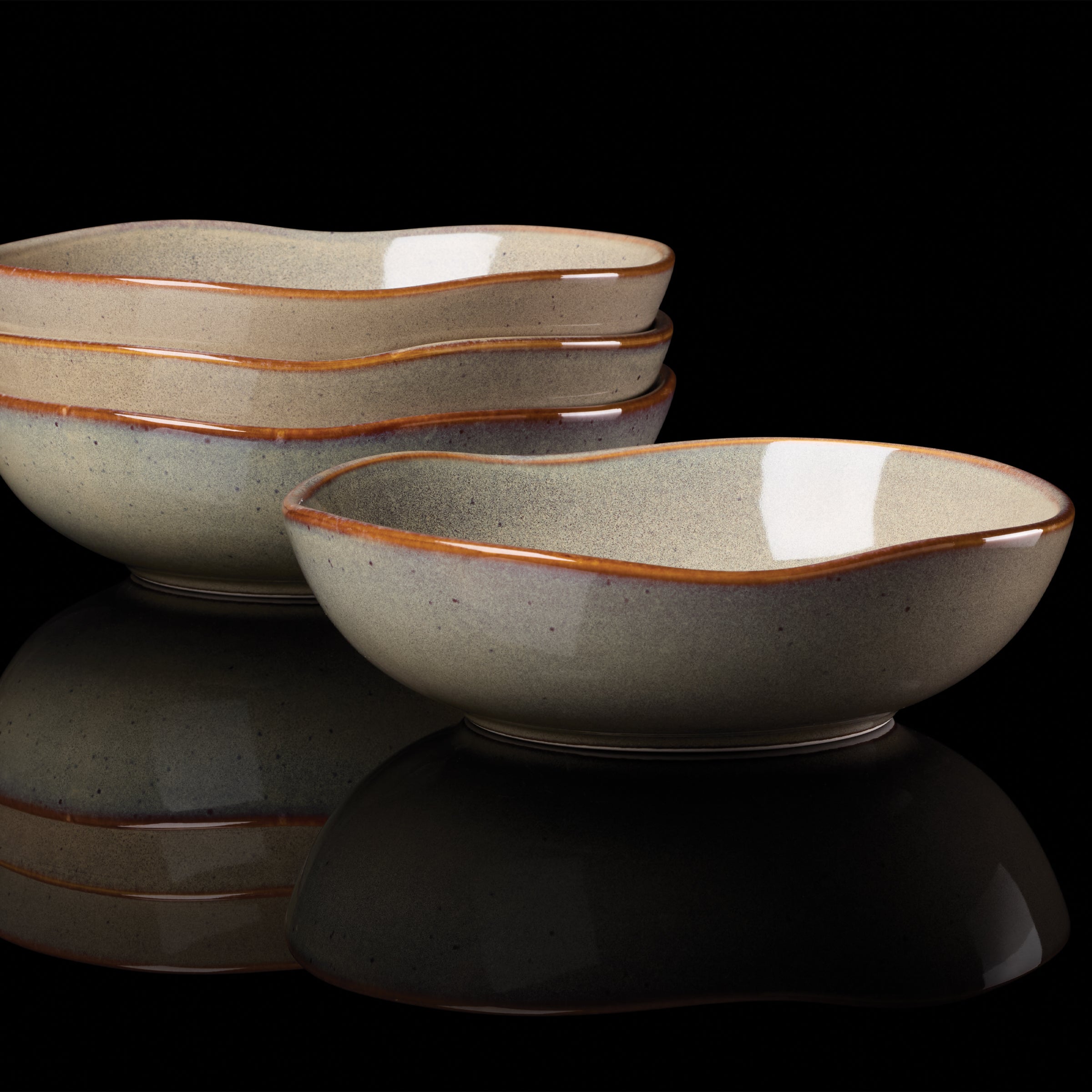 Organic Shades Oatmeal Pasta Bowls. Set of 4 - Image 5