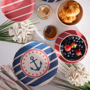 Alternative view of 24 Seven Melamine. Aweigh We Go 12-Piece Dinnerware Set