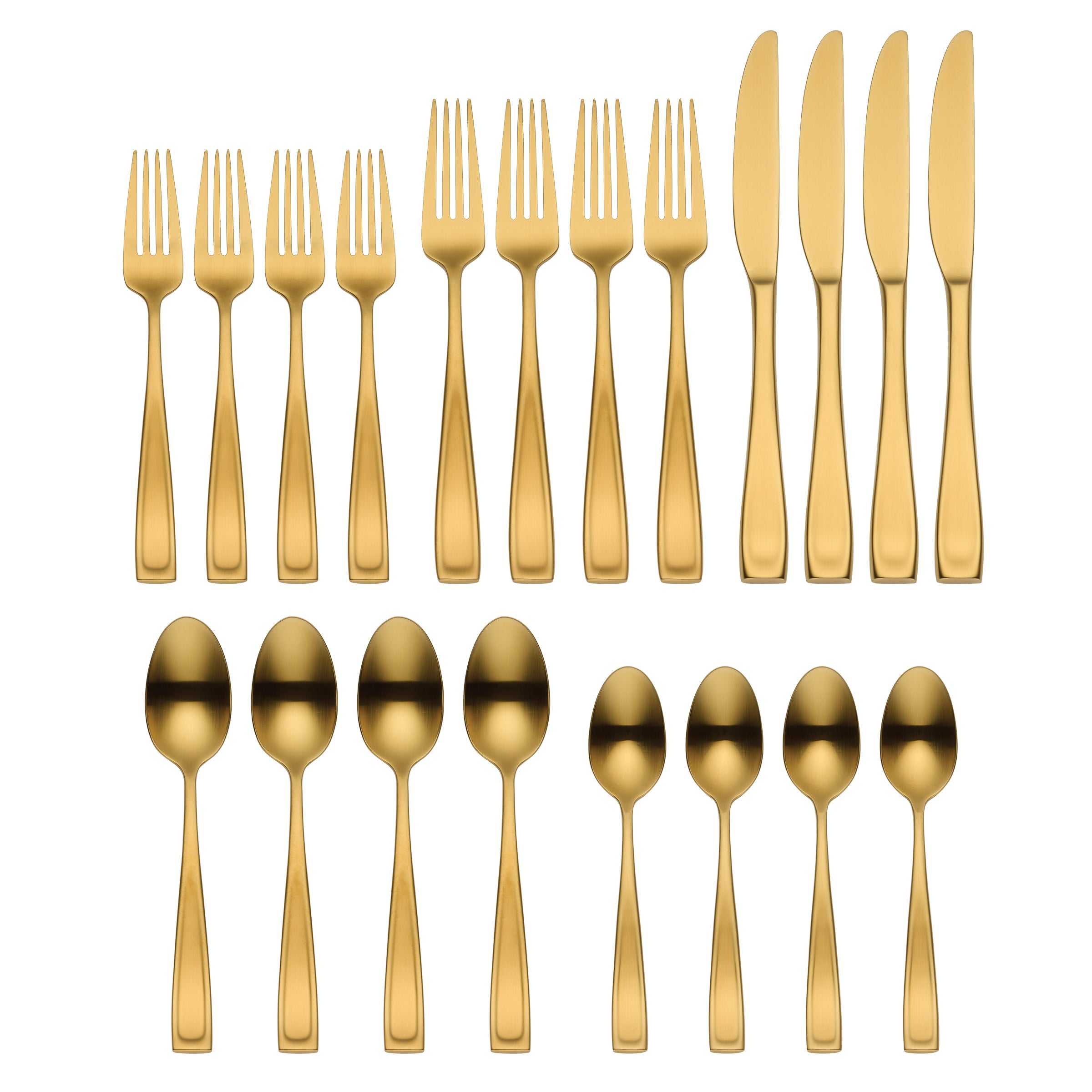 Moda Gold Satin 20-Piece Flatware Set - Image 2