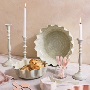 Alternative view of Nera Light Green Large Candle Holder