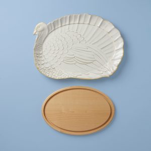 Alternative view of Harvest Turkey Platter and Carving Board Set