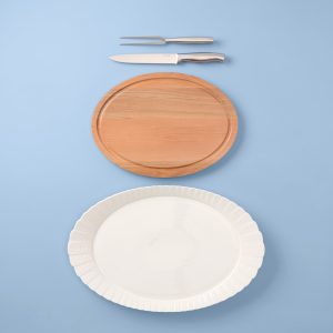 Alternative view of Harvest 4-Piece Turkey Platter & Carving Set