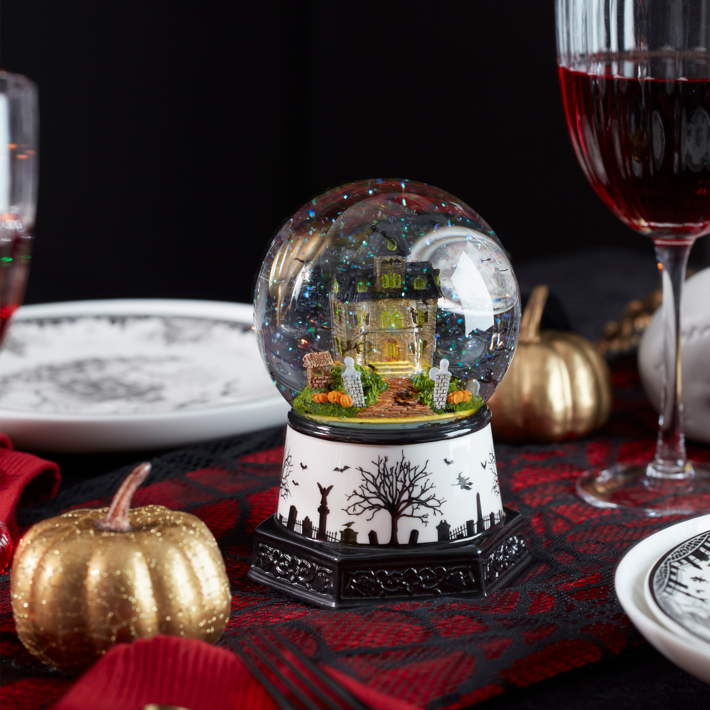 Haunted Village Lit Water Globe - Image 7