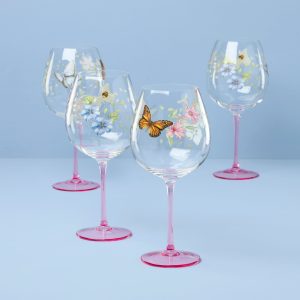 Butterfly Meadow Pink Decal Balloon. Set of 4