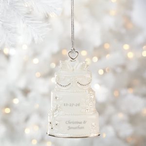 Alternative view of Personalized Celebrate Love Wedding Cake Ornament
