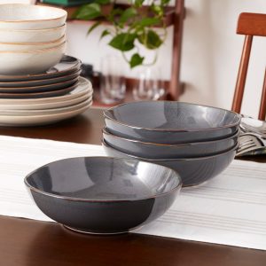 Alternative view of Organic Shades Gray Pasta Bowls. Set of 4
