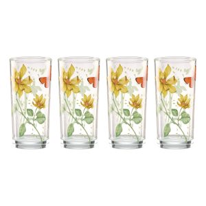 Butterfly Meadow Decal Highball. Set of 4