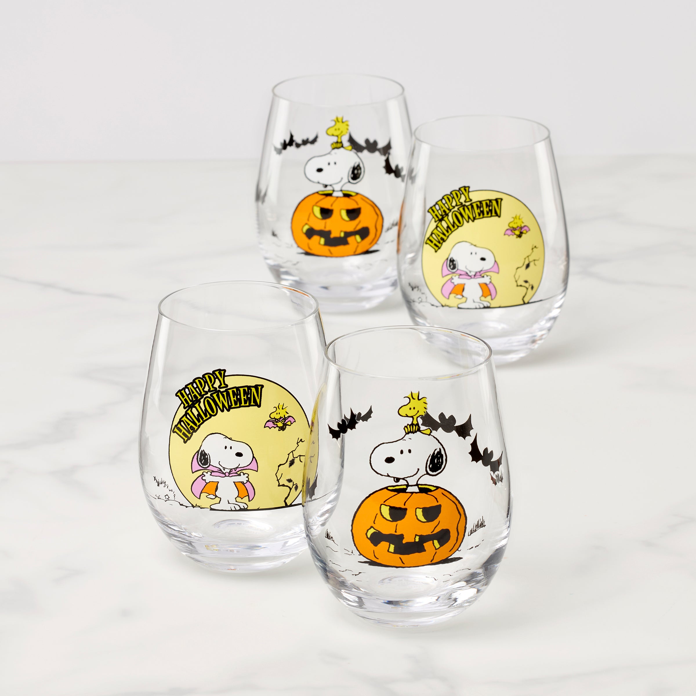 The Great Pumpkin Assorted Tumblers. Set of 4