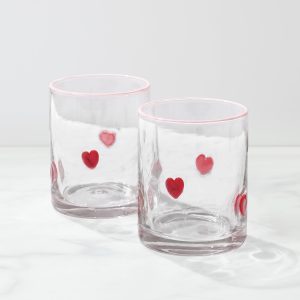24 Seven Heart-Embossed Tumblers. Set of 2