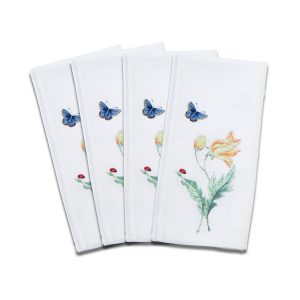 Butterfly Meadow Garden Dinner Napkins. Set of 4