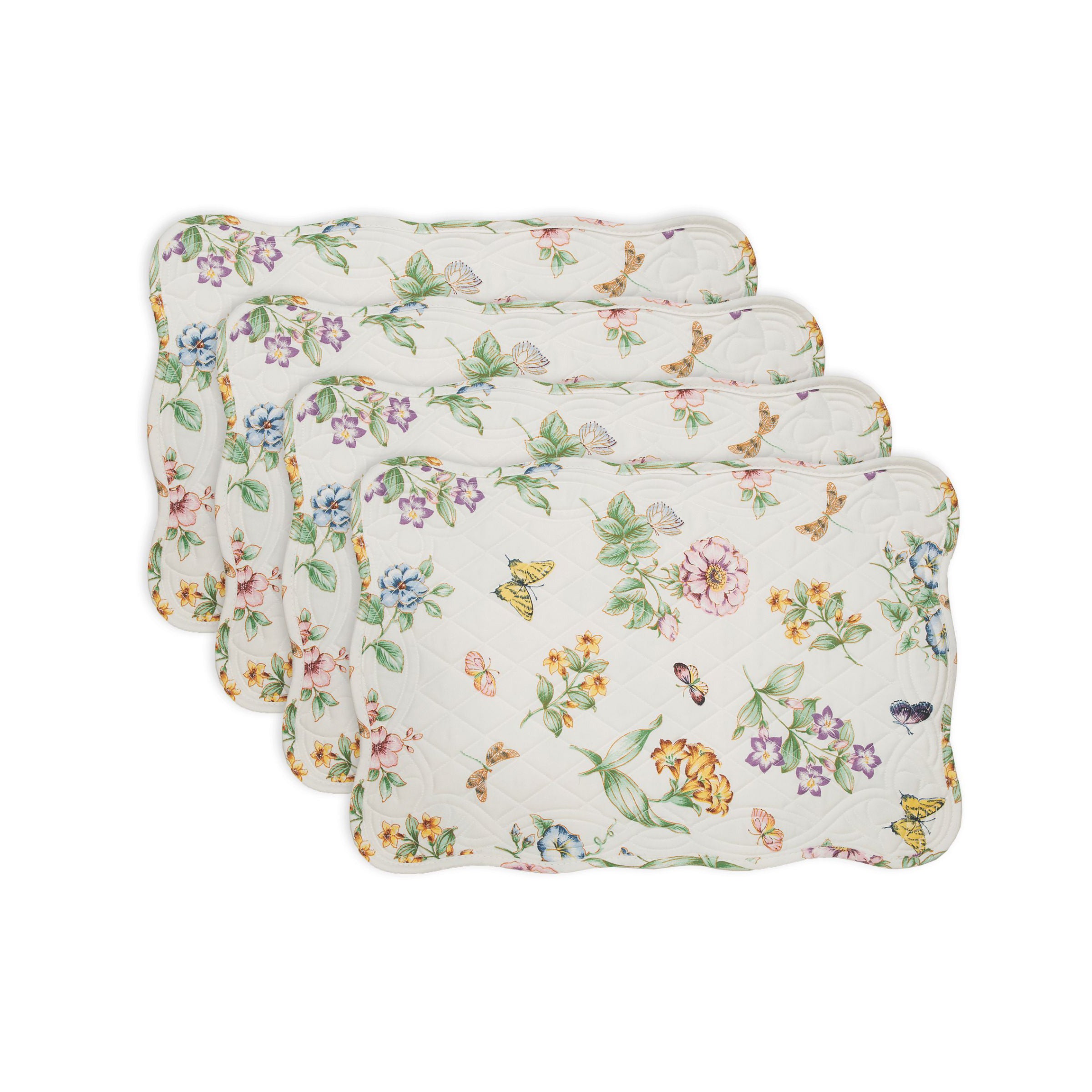 Butterfly Meadow Quilted Placemats. Set of 4
