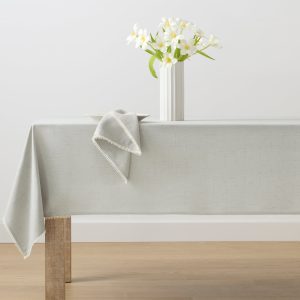 Alternative view of French Perle Solid Dove Grey 60x120 Tablecloth