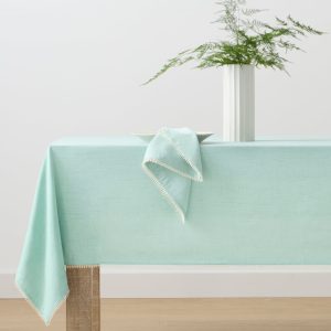Alternative view of French Perle Solid Ice Blue 52x70 Tablecloth