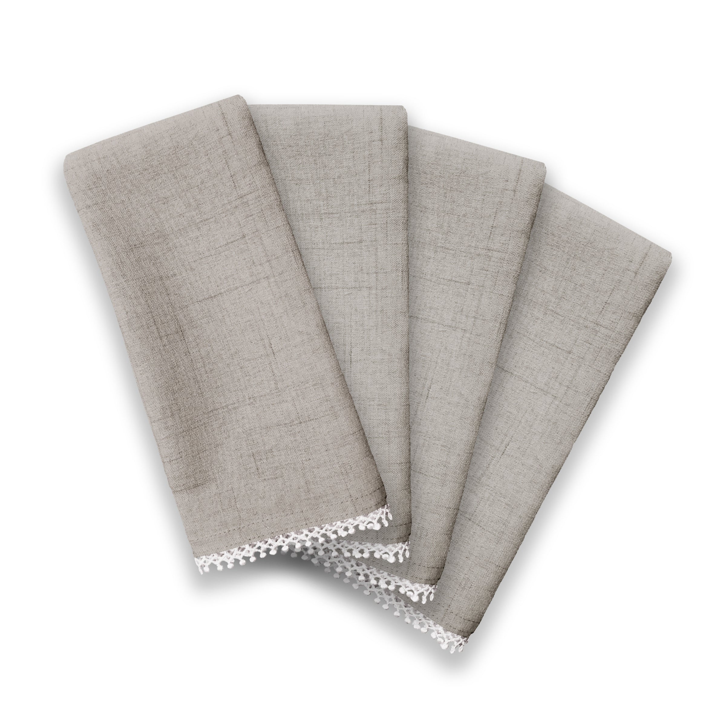 French Perle Solid Dove Grey Dinner Napkins. Set of 4 - Image 2