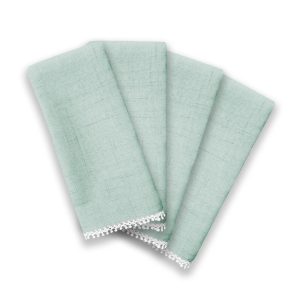 Alternative view of French Perle Solid Ice Blue Dinner Napkins. Set of 4