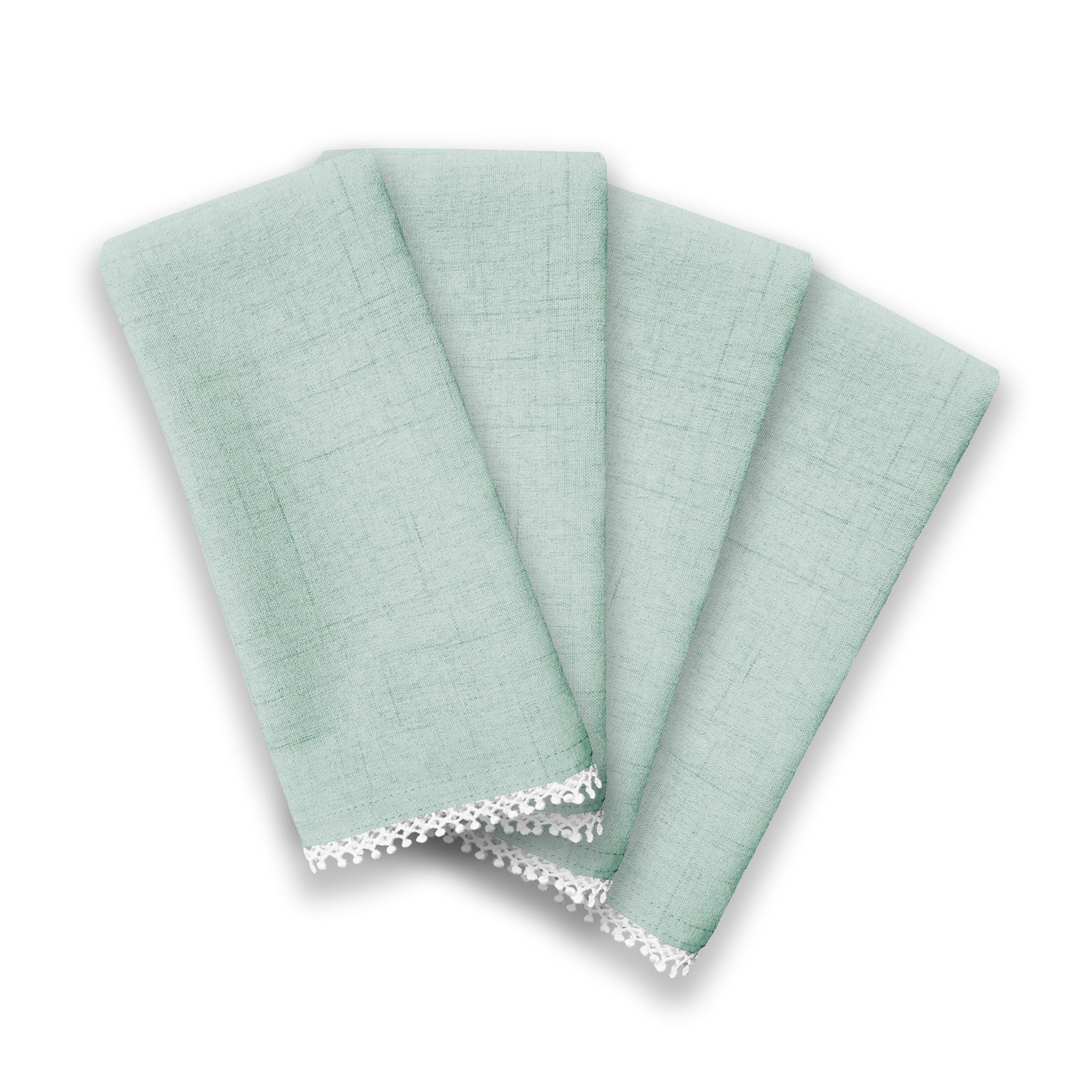 French Perle Solid Ice Blue Dinner Napkins. Set of 4 - Image 2