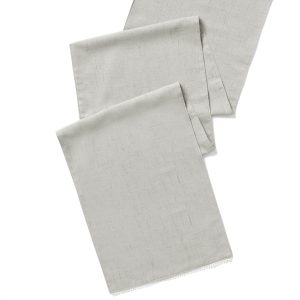 Alternative view of French Perle Solid Dove Grey 14x90 Table Runner