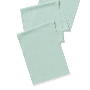 Alternative view of French Perle Solid Ice Blue 14x90 Table Runner