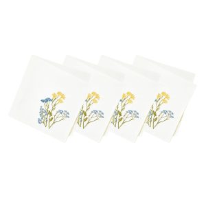 Wildflowers Border Dinner Napkins. Set of 4