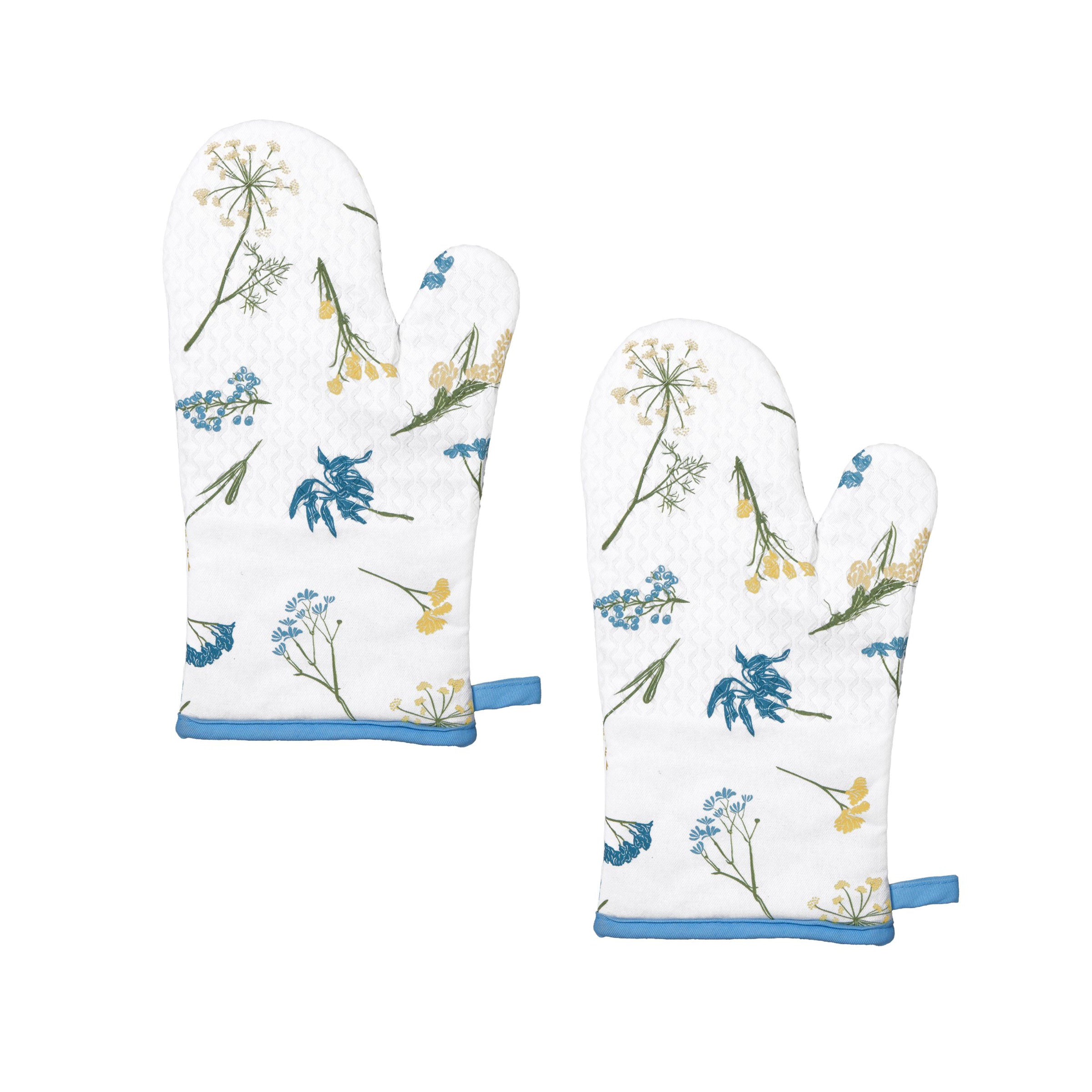 Wildflowers Allover Oven Mitts. Set of 2