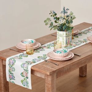 Lenox Spice Village Print Embroidered 14x70 Table Runner