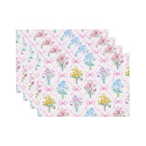 Alternative view of Bouquet Ribbon Placemats. Set of 4
