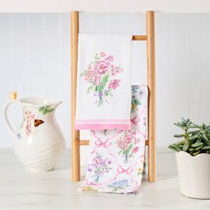 Alternative view of Bouquet Ribbon Kitchen Towels. Set of 2