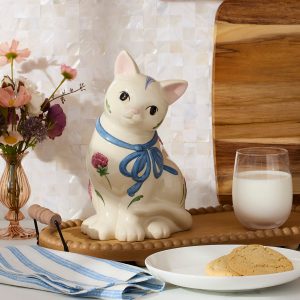 Alternative view of Poppies on Blue Kitten Cookie Jar