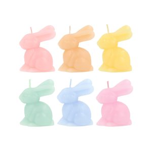 Mini Rainbow Bunny Candles. Set of 6