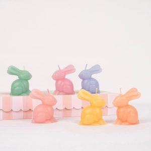 Alternative view of Mini Rainbow Bunny Candles. Set of 6