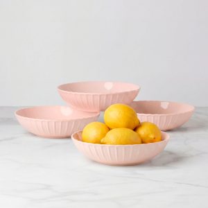 Alternative view of French Perle Scallop Blush Pasta Bowls. Set of 4