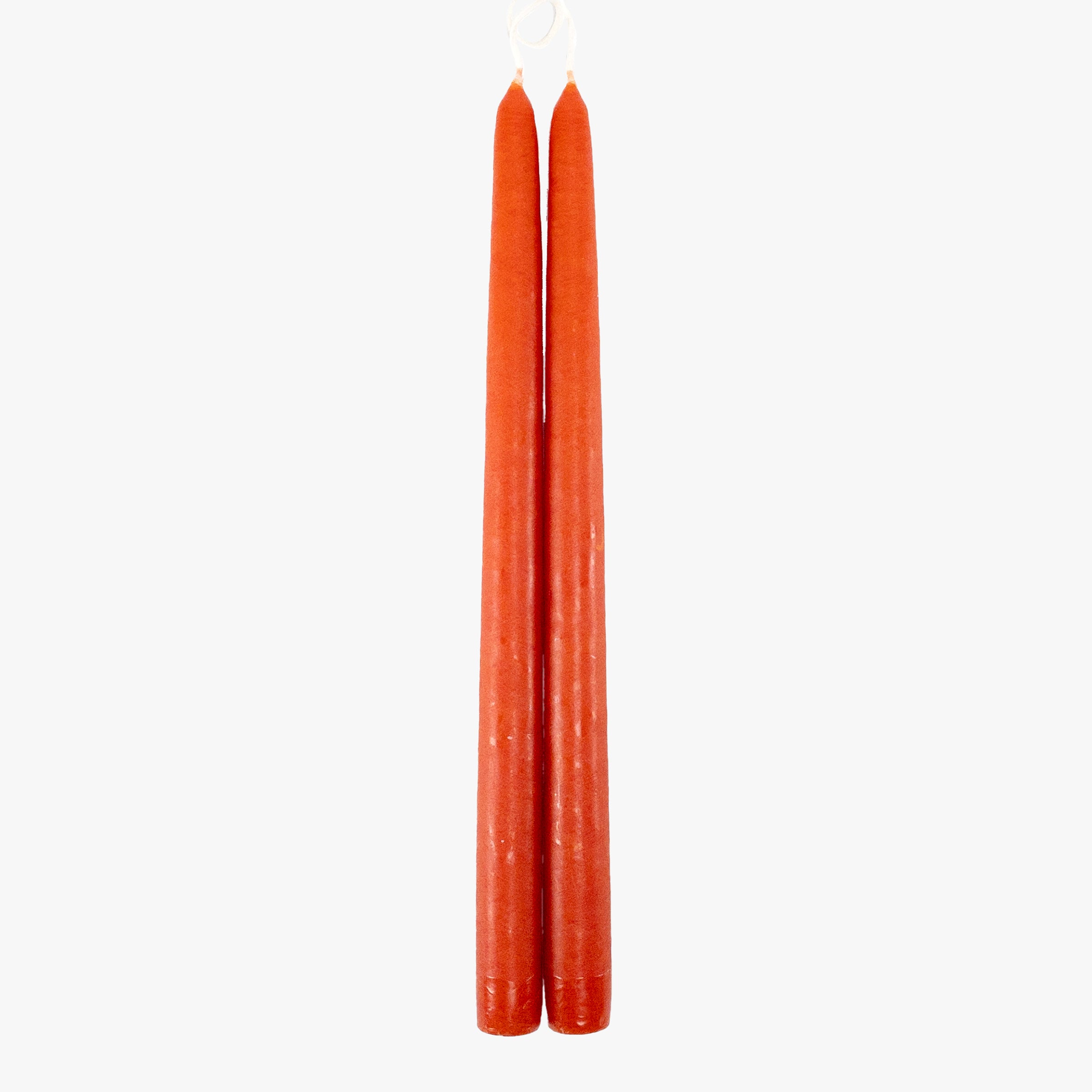 Dripless Vermillion 12 Taper Candles. Set of 2