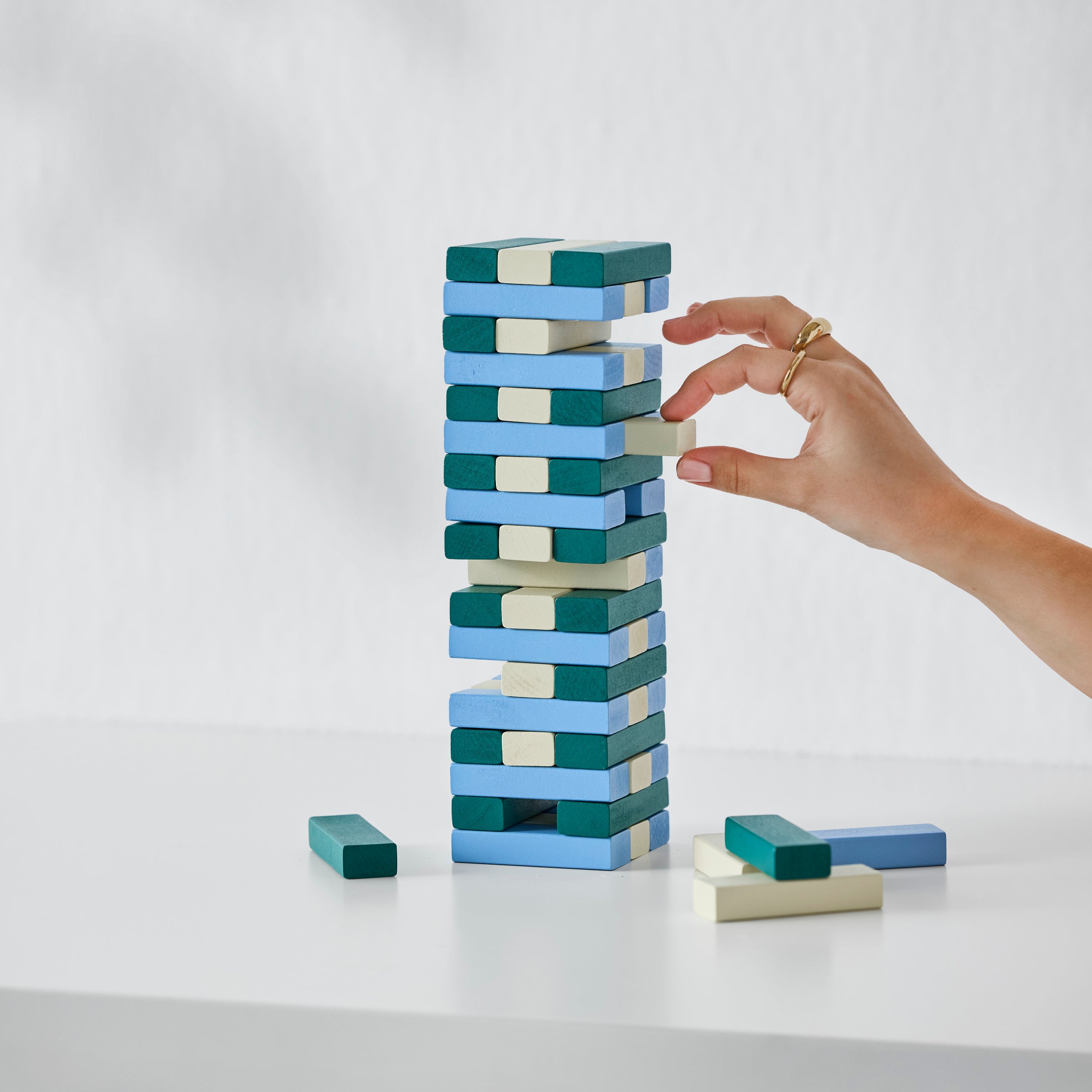 Blue Tumbling Tower Game - Image 2