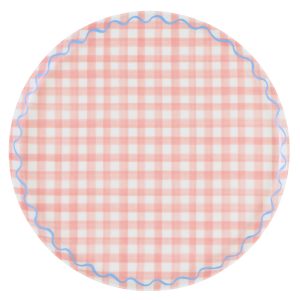 Alternative view of Gingham Reusable Large Plates. Set of 6