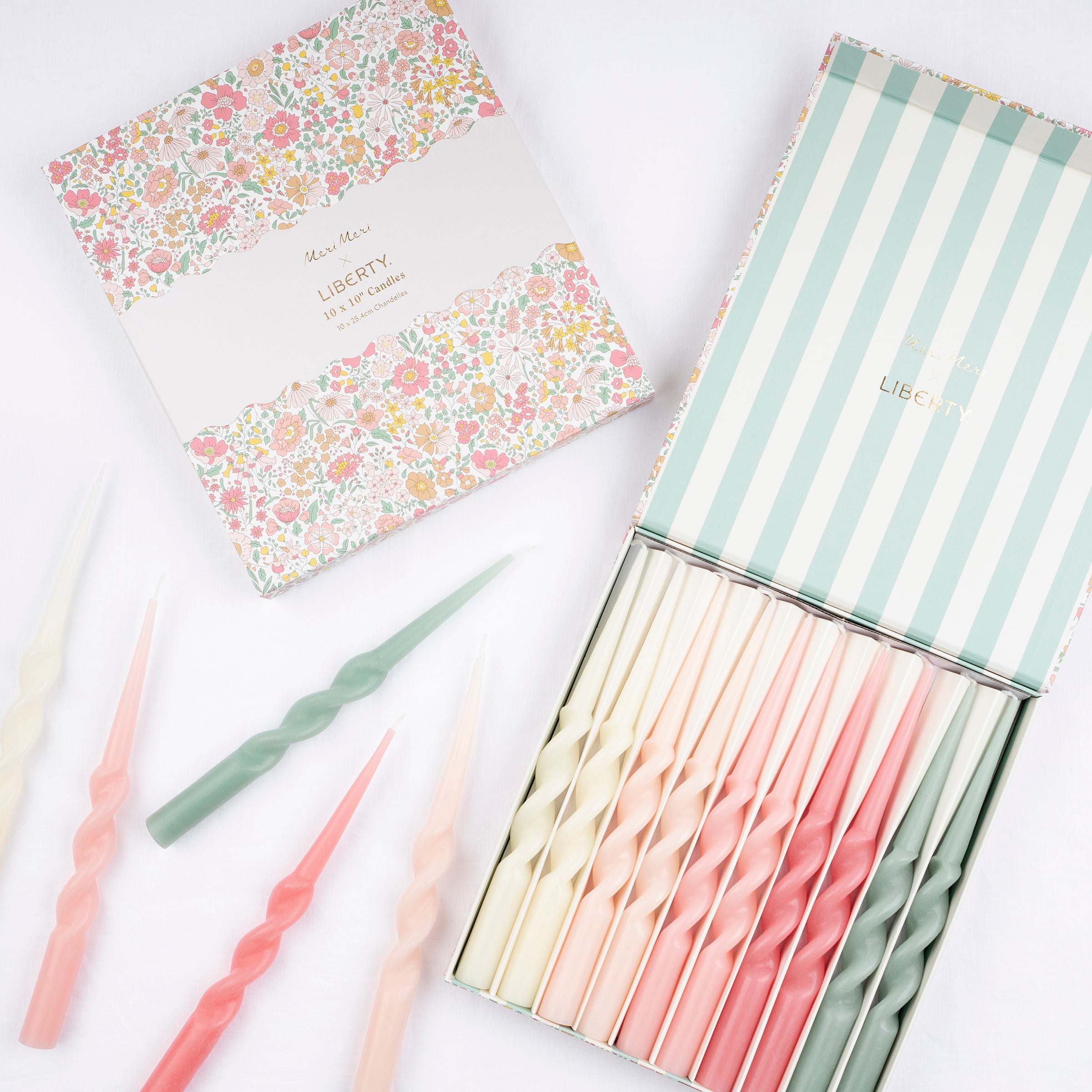 Meri Meri x Liberty Wharfedale Candle Gift Box. Set of 10 - Image 3