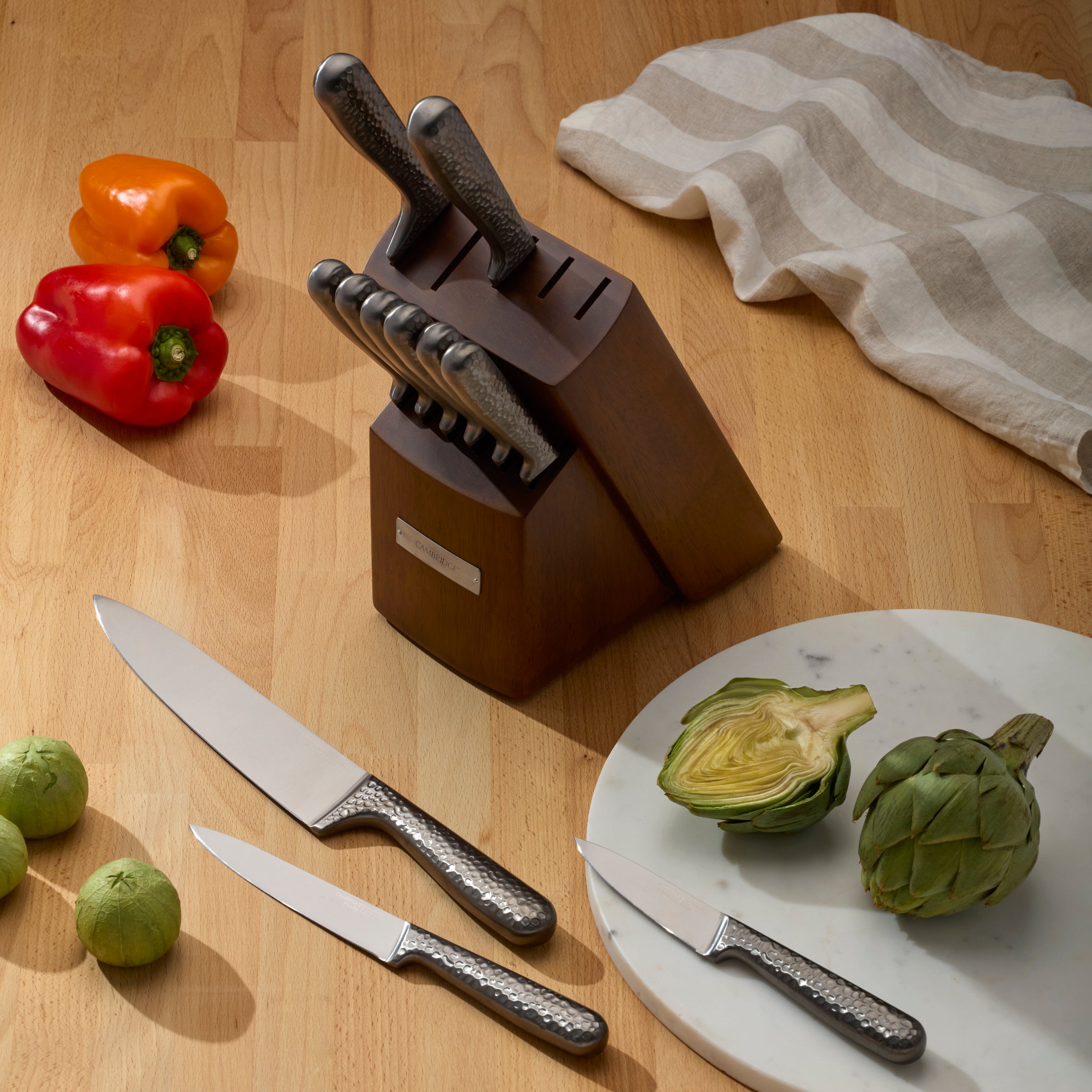 Nero Hammered Titanium 12-Piece Cutlery Block Set - Image 8