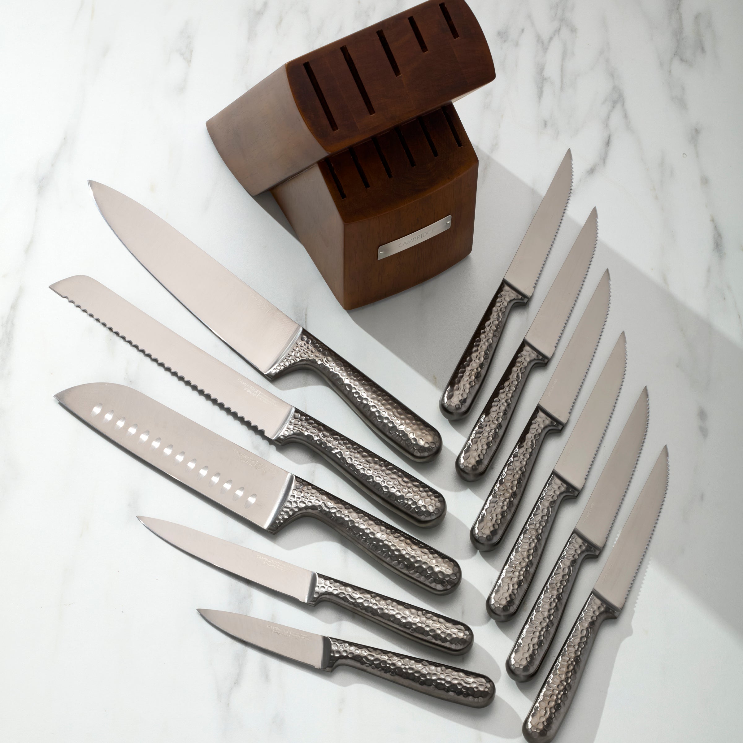 Nero Hammered Titanium 12-Piece Cutlery Block Set - Image 7