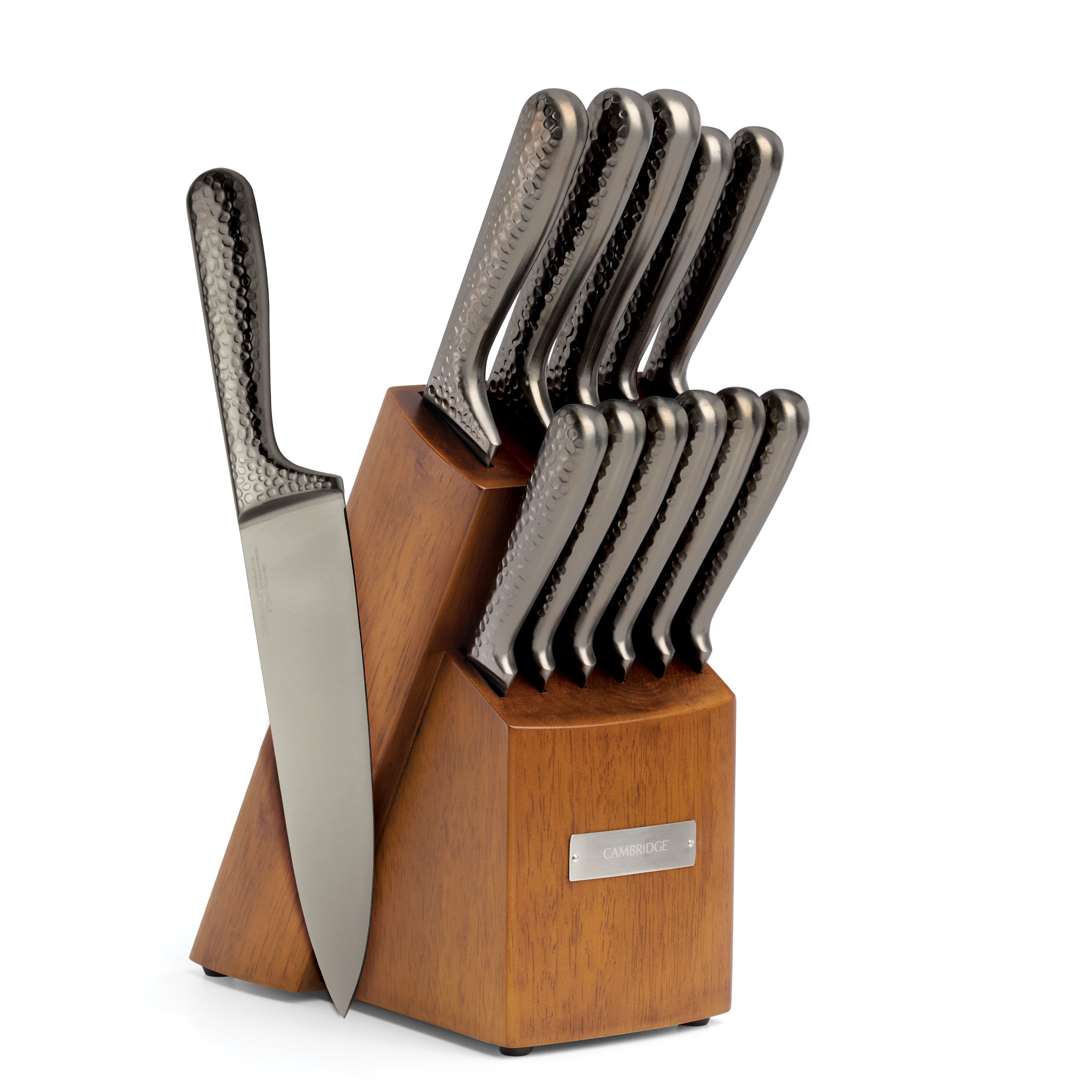 Nero Hammered Titanium 12-Piece Cutlery Block Set - Image 3